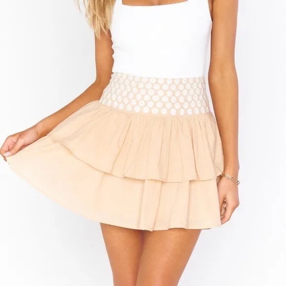 Mu Mu Black Multicolor Floral Pleated Mini Skirt  (Part of Set)